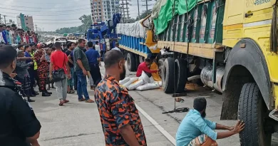 দাঁড়িয়ে থাকা ট্রাকে আরেক ট্রাকের ধাক্কা, বাবা-ছেলেসহ নিহত ৩